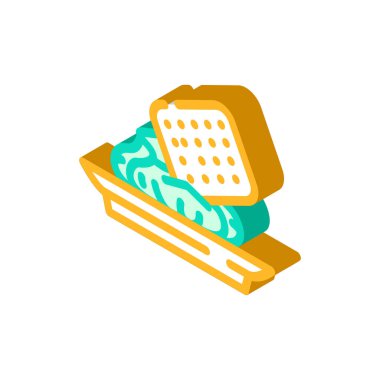 wasabi izometrik ikon vektör illüstrasyonlu atıştırmalık