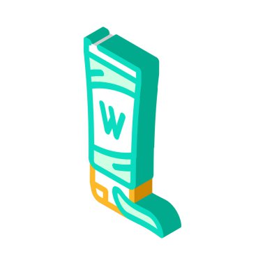 Tüp wasabi izometrik ikon vektör çizimi