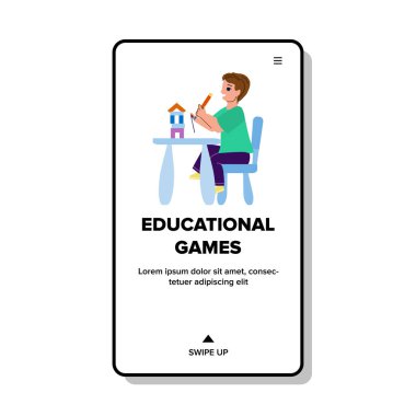 Anaokulu Vektöründe Eğitimsel Oyunlar Oyun Çocuğu