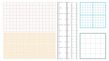 Metrik Grafik Kağıdı ve Köşe Cetveli Ayarlama Vektörü