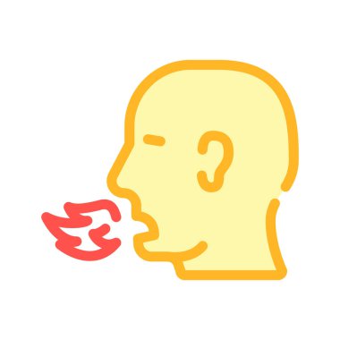 ateş soluyan adam renk ikonu vektör çizimi