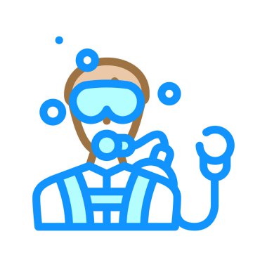 Dalgıç işçisi renk vektör illüstrasyonuName