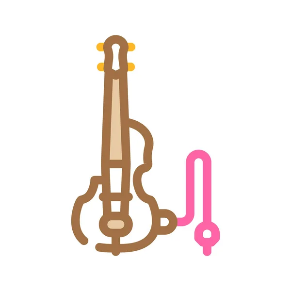 Electric Violin Color Icon Vector Electric Violin Sign Isolated Symbol — Stock vektor