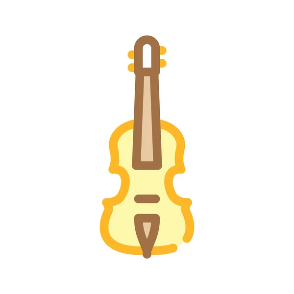 Acoustic Violin Color Icon Vector Acoustic Violin Sign Isolated Symbol — Διανυσματικό Αρχείο