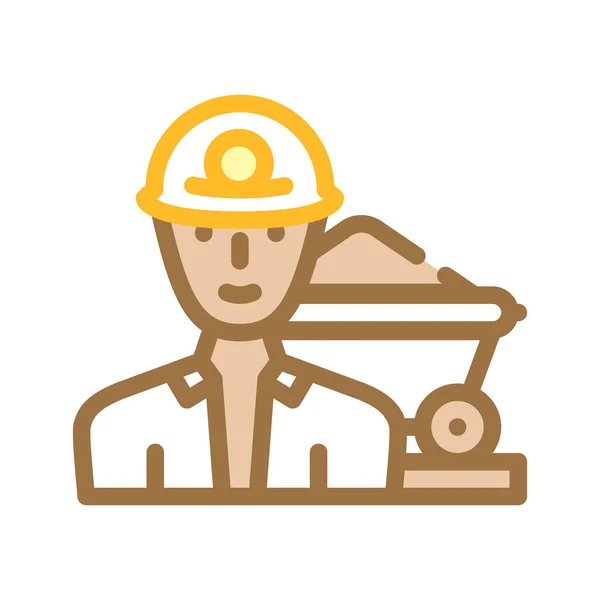 Minatore lavoratore colore icona vettoriale illustrazione — Vettoriale Stock