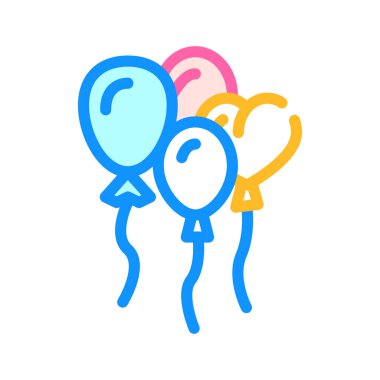 hava balonları doğum günü süsleme renk vektör illüstrasyonuName