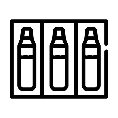 İnsülin kartuşları çizgi ikon vektör çizimi siyah