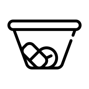 Paket satırı ikon vektör illüstrasyonundaki haplar