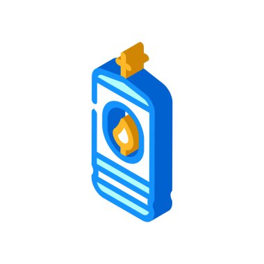 Yanan mum izometrik ikon vektör illüstrasyonlu lamba