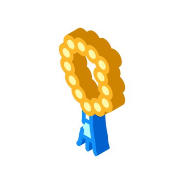 boncuklar din izometrik ikon vektör çizim rengi