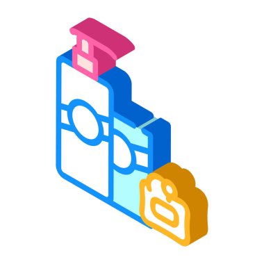 Yüz ağdası kalıpları izometrik ikon vektör çizimi