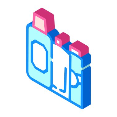 ge, sabun ve yüz önlükleri izometrik ikon vektör illüstrasyonu soyulıyor