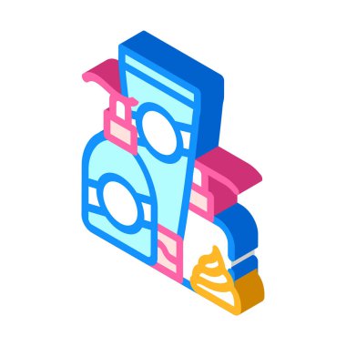 El kremi ve losyon izometrik ikon vektör çizimi