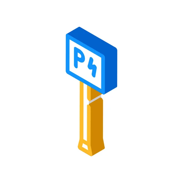 Parking for electric cars isometric icon vector illustration — Stock Vector