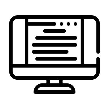 İşletim sistemi çizgi ikon vektör illüstrasyonu belgesi