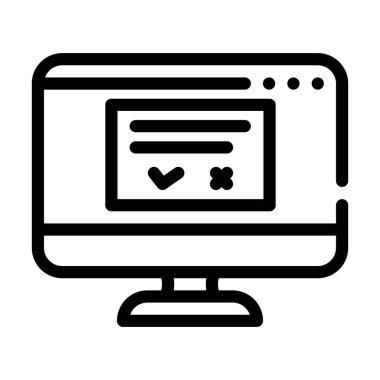 İşletim sistemi çizgi vektör illüstrasyonunu kabul et ya da reddet