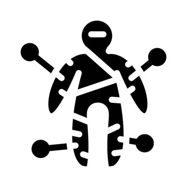 Voodoo bebeği sembolü vektör çizimi düz