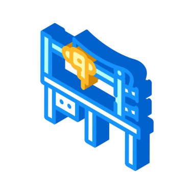 Desen dikiş makinesi izometrik ikon vektör çizimi