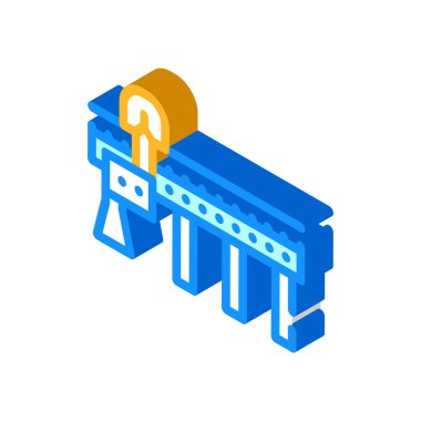 Testere merkezleri izometrik ikon vektör illüstrasyon rengi