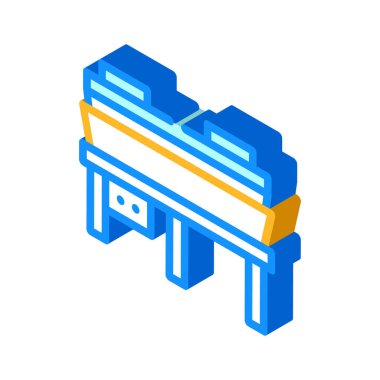 hot press izometrik ikon vektör illüstrasyonu