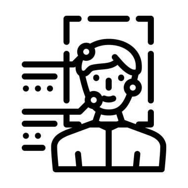 kimlik çizgisi simgesi vektör resimleme düzlüğü