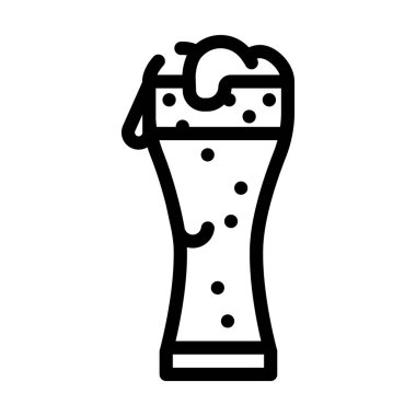 bira içmek rahatlatıcı çizgi ikon vektör çizimi için