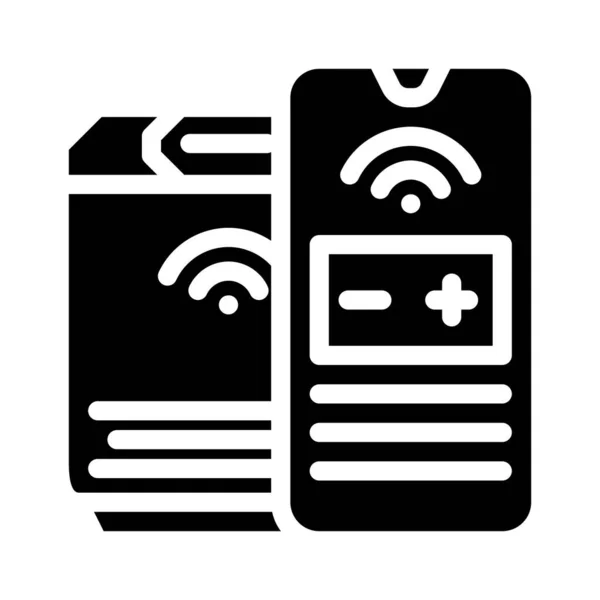 Illustration vectorielle d'icône de glyphe de filtre d'air de contrôle de téléphone — Image vectorielle