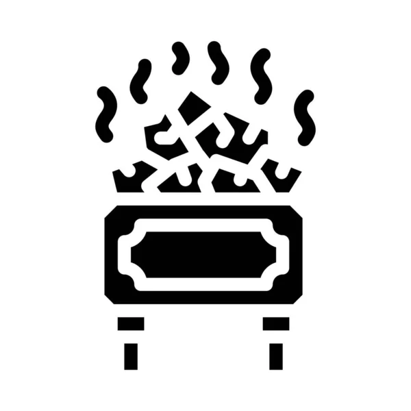Sauna relax glyph icona vettore illustrazione piatto — Vettoriale Stock
