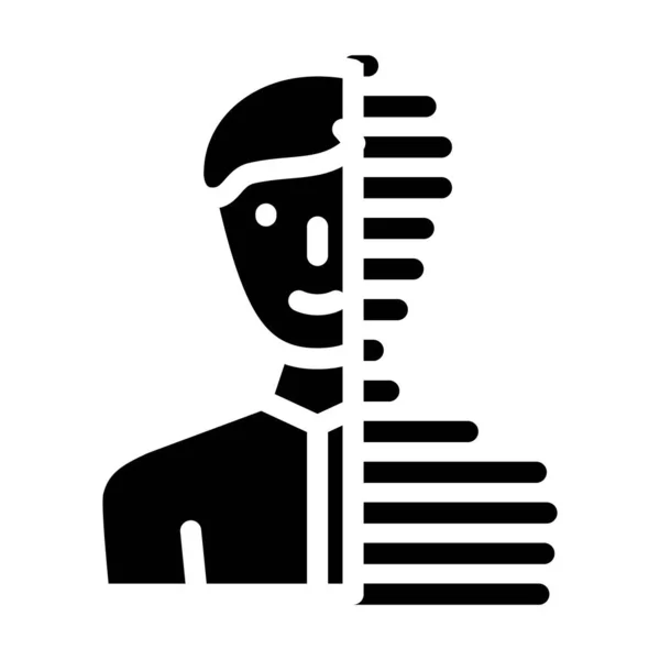 Digitaal portret glyph pictogram vector illustratie teken — Stockvector