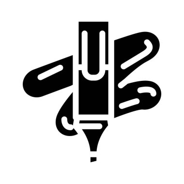 İşaretleyici kırtasiye sembolü vektör illüstrasyonu