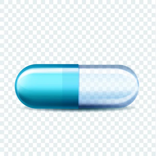 Medical Capsule Pill Disease Treatment Vector Pharmazeutisch Transparente Medizin Kapsel — Stockvektor