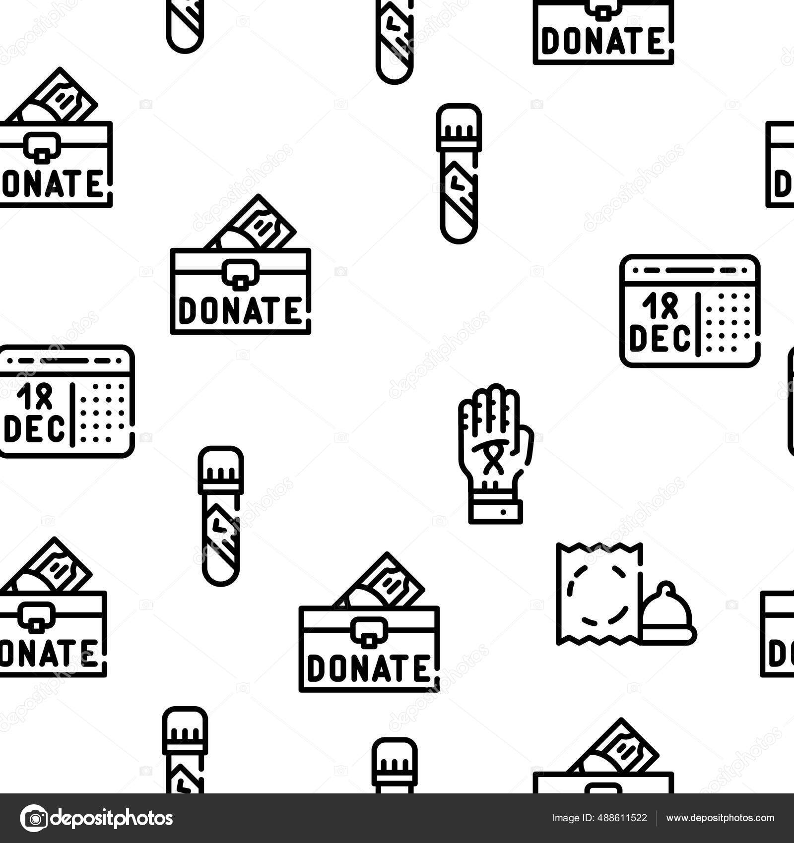 Hiv Aids Disease Vector Seamless Pattern Thin Line Illustration Stock ...