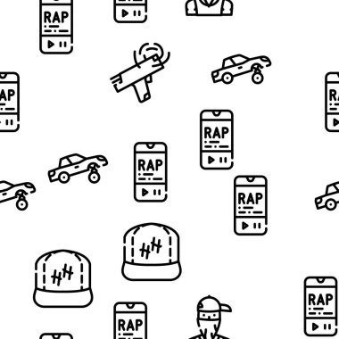 Hip Hop ve Rap Müzik Vektörü Kusursuz Desen