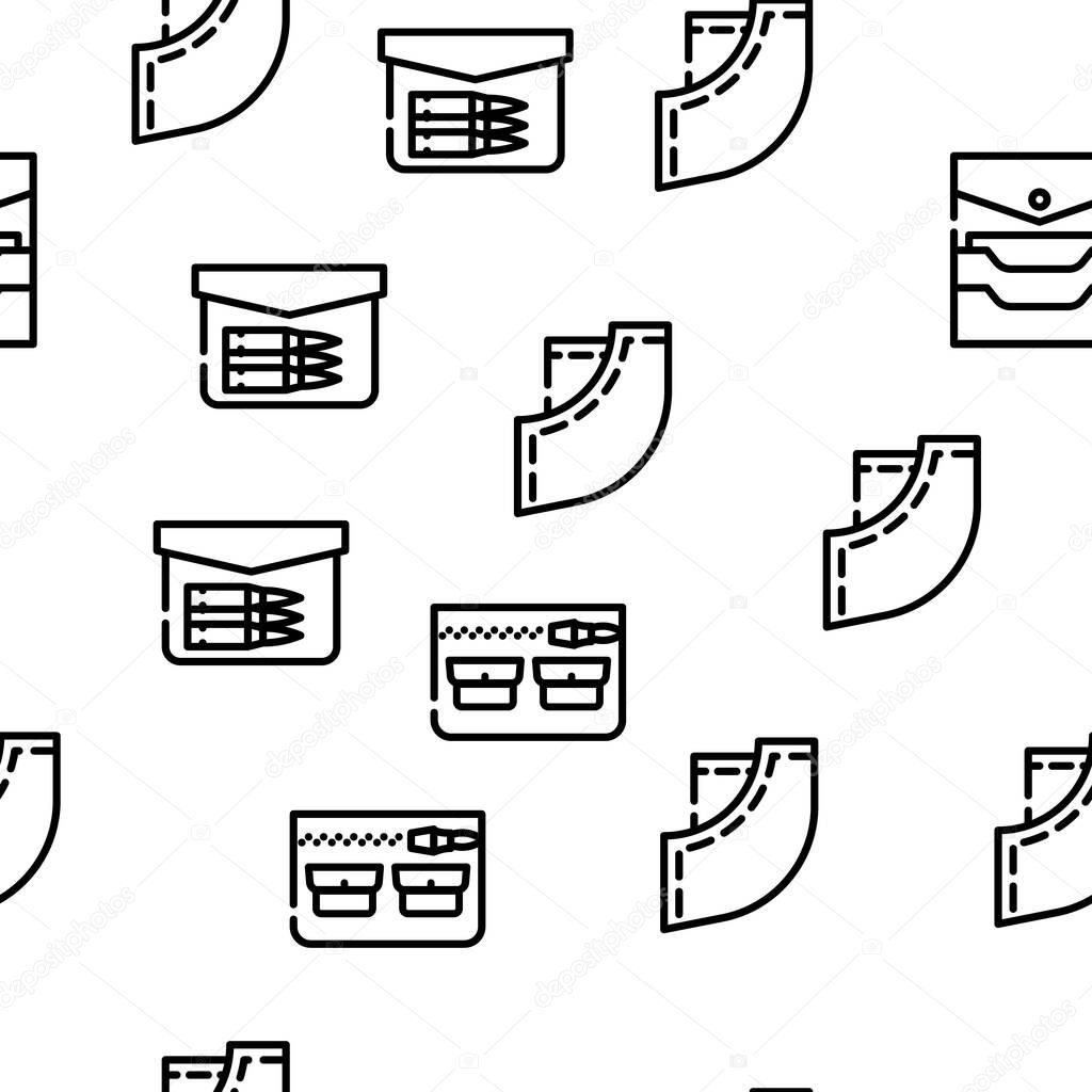 Patch Pocket Clothes Vector Seamless Pattern