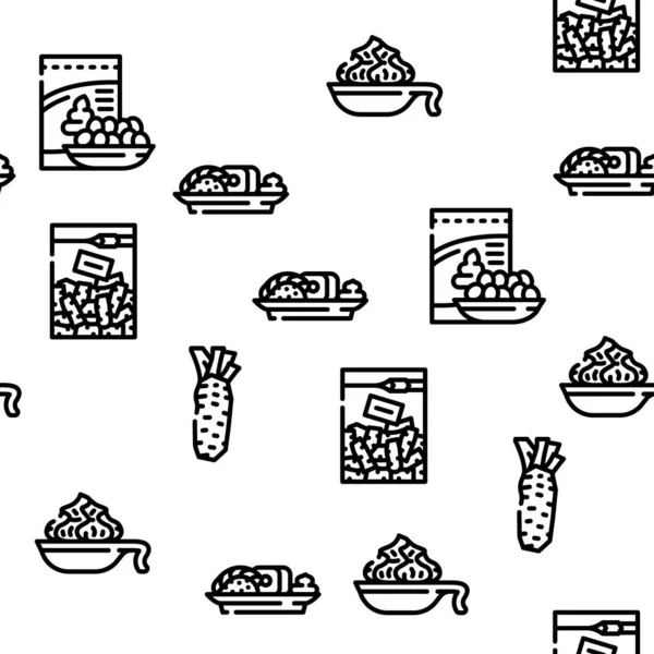 Wasabi Ιαπωνικά Spice Vector Seamless μοτίβο — Διανυσματικό Αρχείο