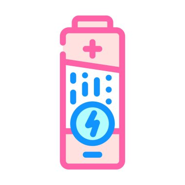 elektrik pil renk ikonu vektörü. Elektrikli pil işareti. izole edilmiş sembol çizimi