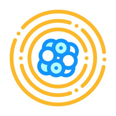 Atom elektron renk ikonu vektörü. atom elektron işareti. izole edilmiş sembol çizimi