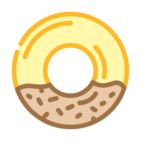 Вектор Піктограми Кольору Пончика Знак Десерту Пончика Ізольована Ілюстрація Символів — стоковий вектор