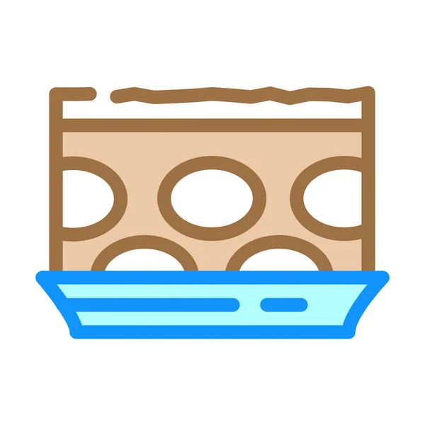 派蛋糕甜点颜色图标矢量 派蛋糕甜点标志 孤立的符号说明 — 图库矢量图片