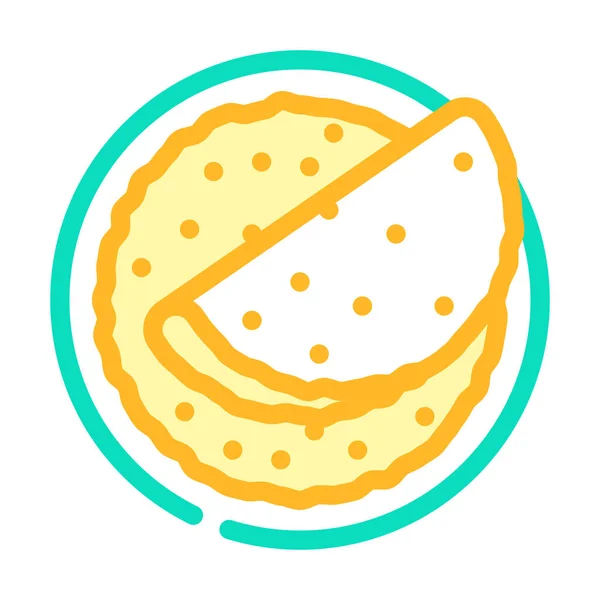 Pannkakor Dessert Färg Ikon Vektor Pannkakor Dessertskylt Isolerad Symbol Illustration — Stock vektor
