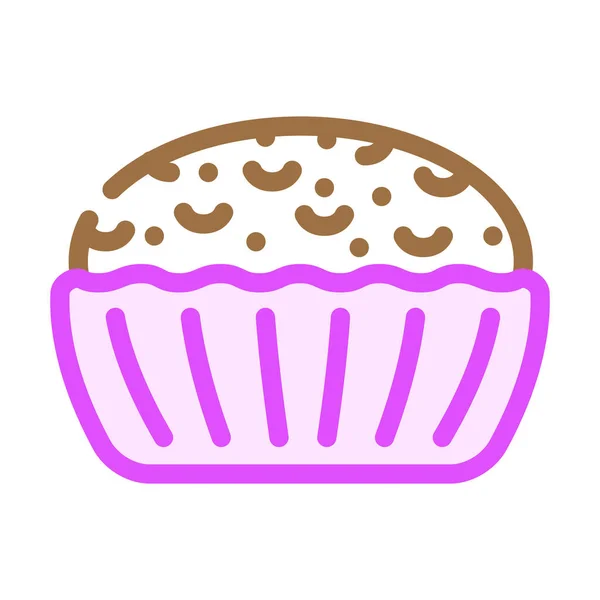 Muffin Woestijn Kleur Pictogram Vector Muffin Woestijnbord Geïsoleerde Symbool Illustratie — Stockvector