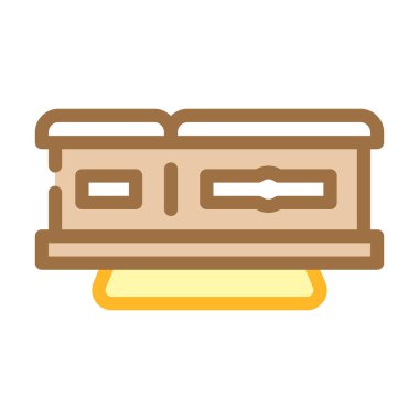 Tabut renkli simge vektöründe. Tabut tabelanın üzerinde. izole edilmiş sembol çizimi