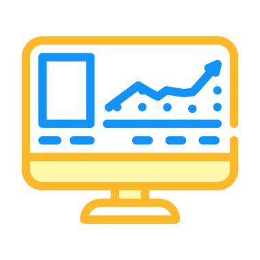 Sanal açık arttırma renk ikonu vektörü. Sanal açık artırma işareti. izole edilmiş sembol çizimi