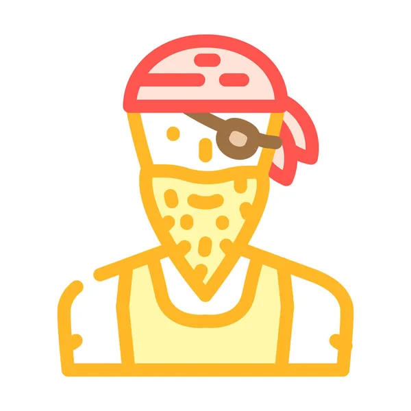 Pirate Person Color Icon Vector Pirate Person Sign Isolated Symbol — Stock Vector