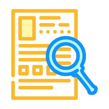 bilgi rengi simgesi vektörü aranıyor. bilgi işareti ara. izole edilmiş sembol çizimi