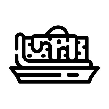 Reçelli tatlı çizgisi ikon vektör illüstrasyonu