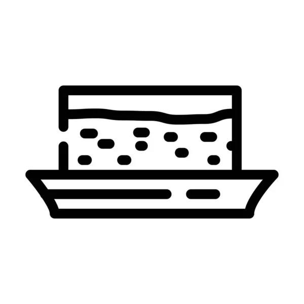 Taart dessert lijn pictogram vector illustratie — Stockvector