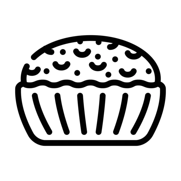 Muffin desierto línea icono vector ilustración — Vector de stock