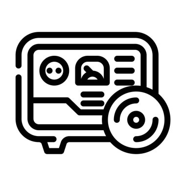 gaz metre yakıt göstergesi çizgi ikon vektör illüstrasyonu