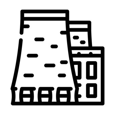 Nükleer santral hattı ikon vektör çizimi